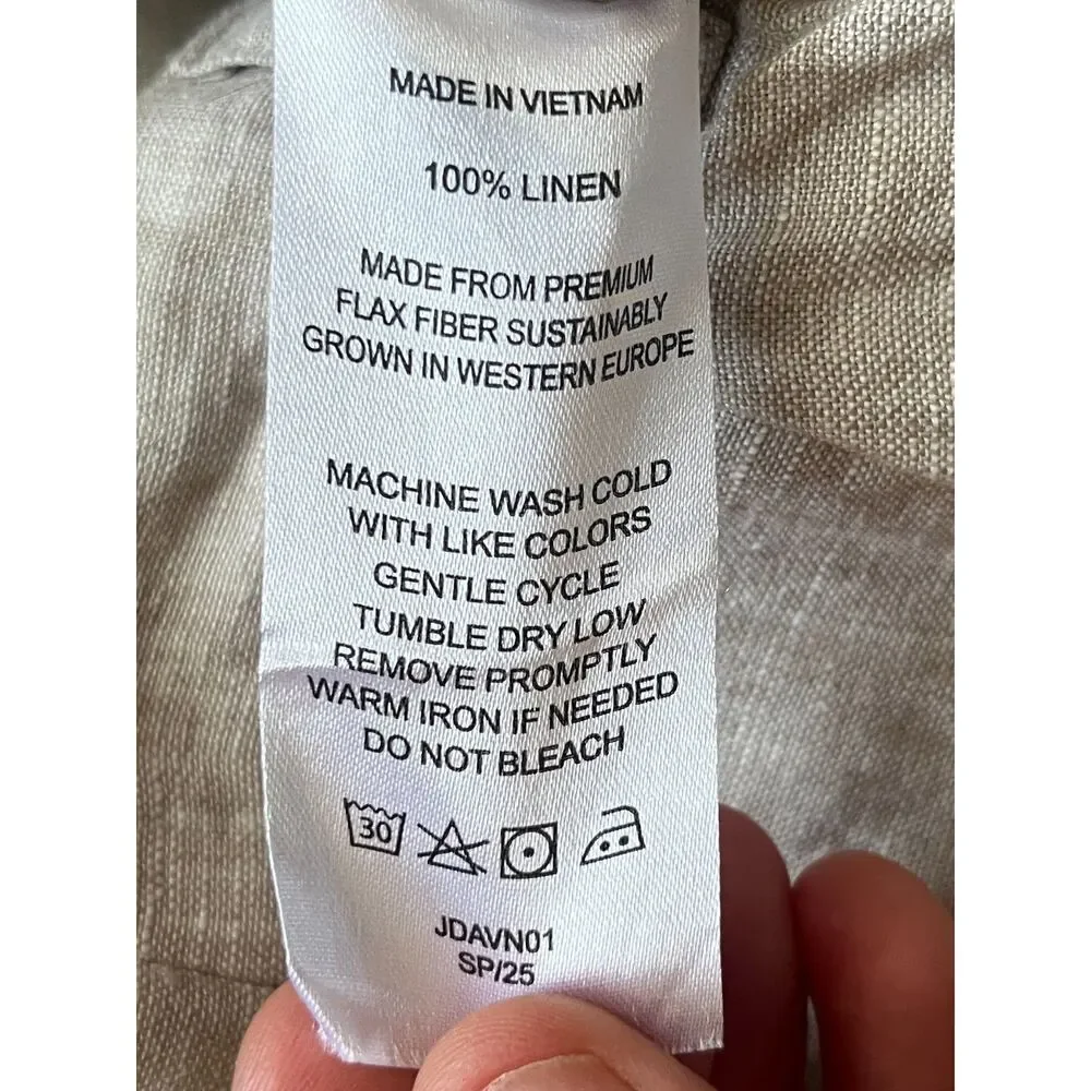 Quince Natural Linen-Blend Straight Leg Pants